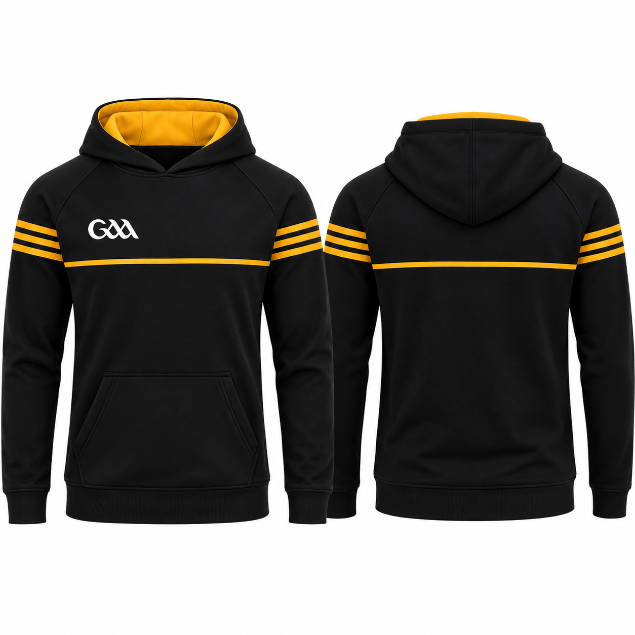 Black and Gold GAA Hoodie Mockup