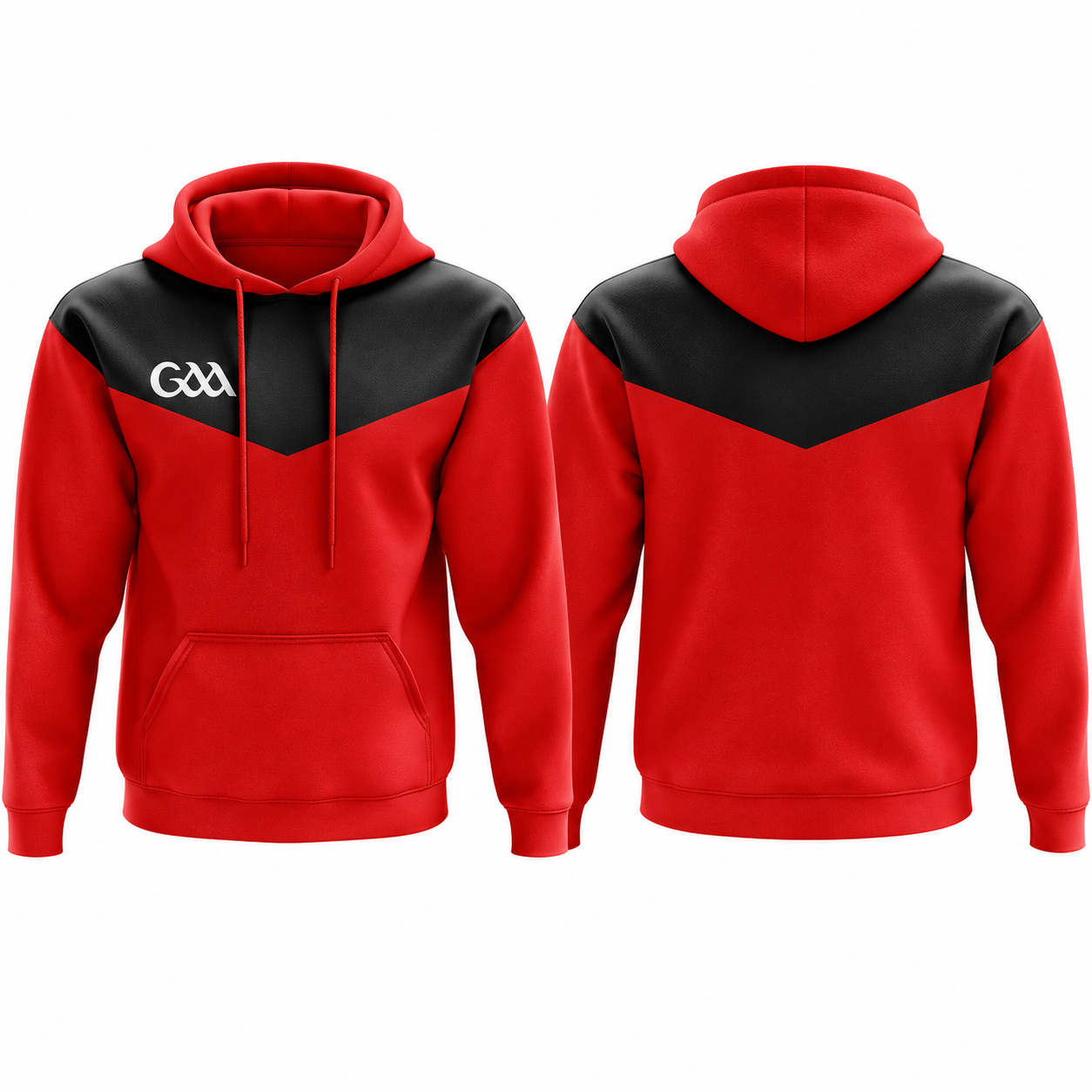 Red and Black GAA Hoodie Mockup
