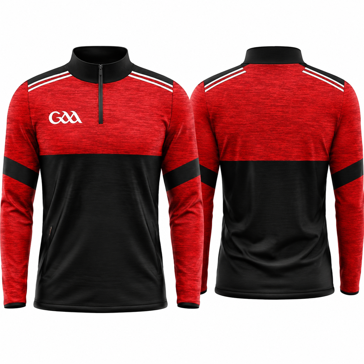 Red and Black GAA Quarter-Zip Top